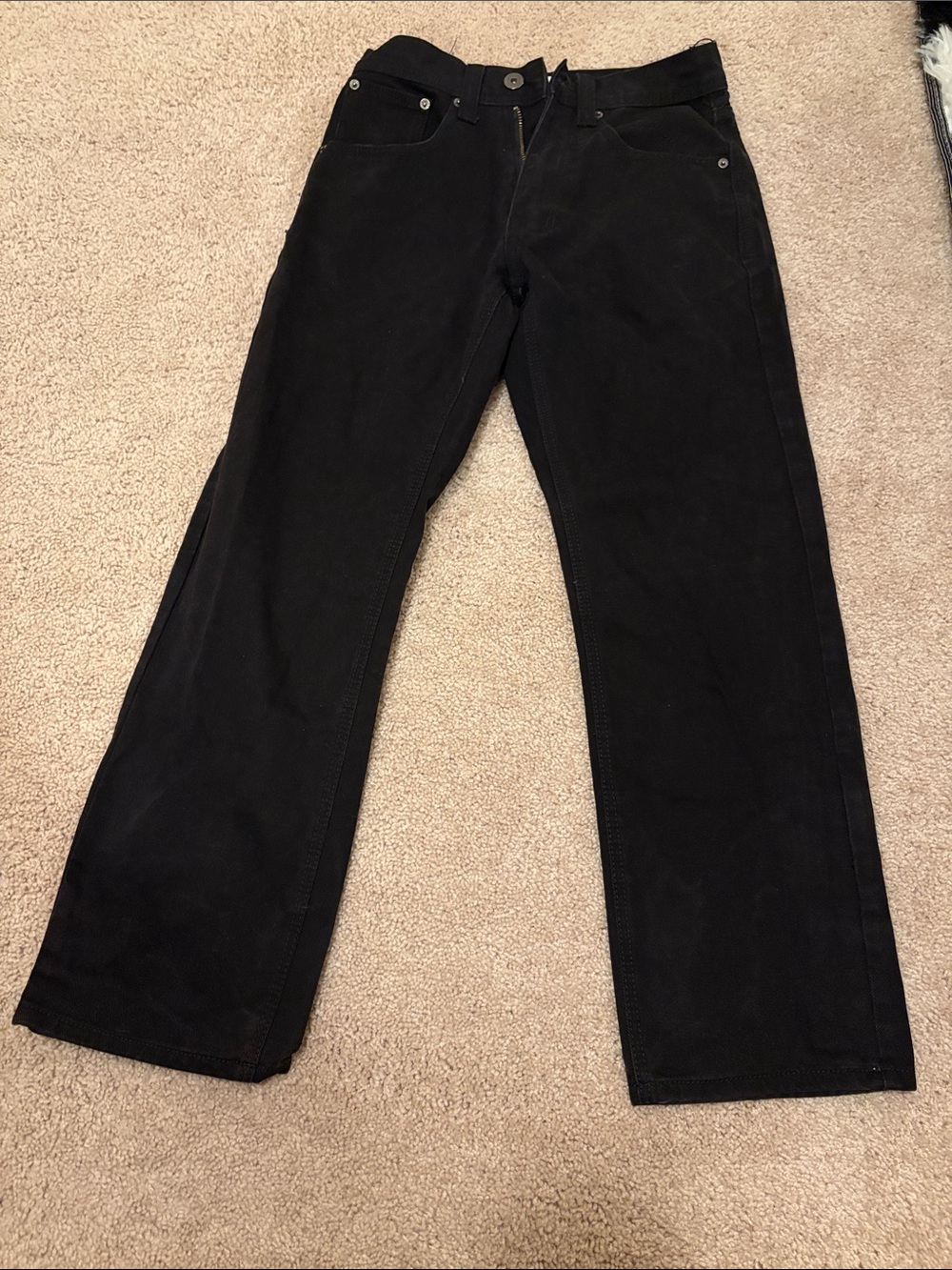 Men's Black Casual Straight-Leg Pants 30x30